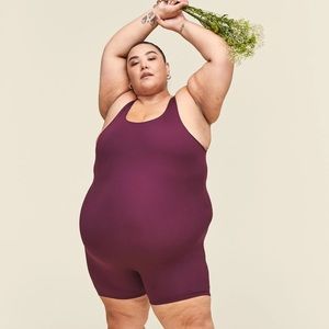 Girlfriend collective unitard in plum